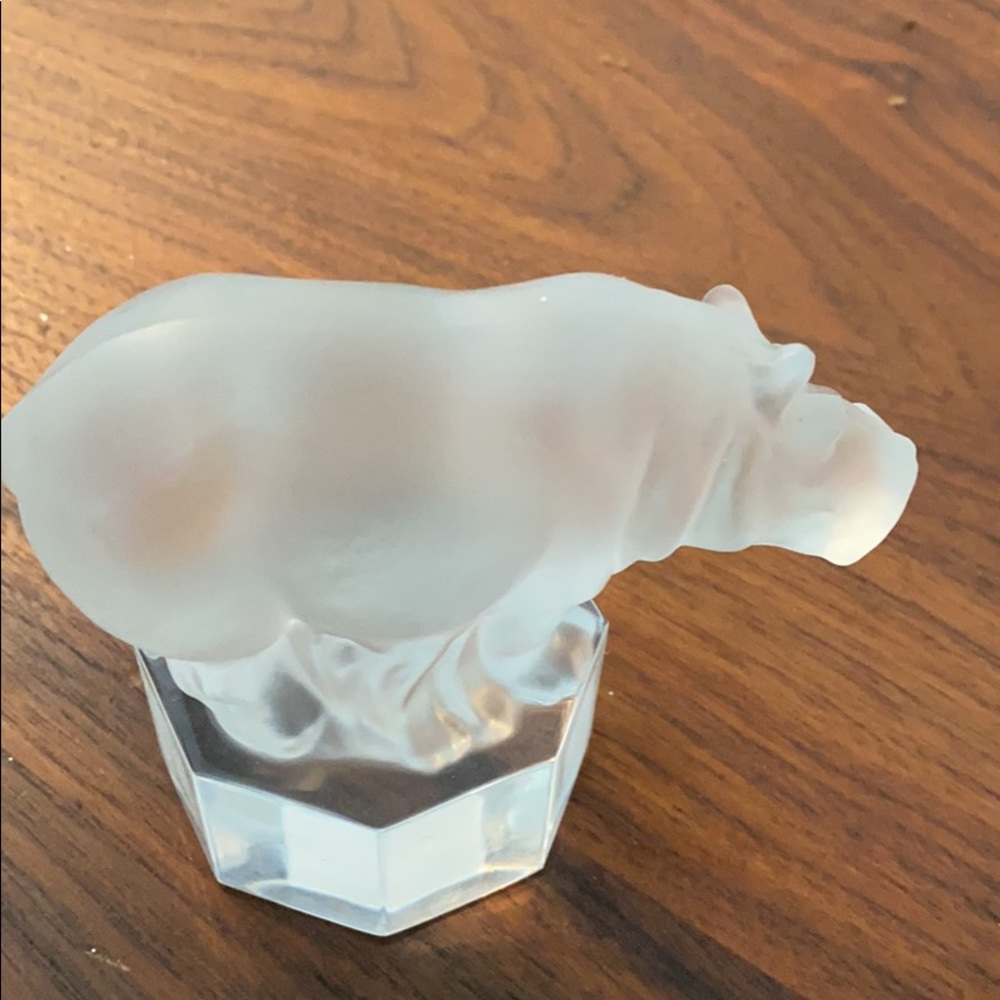 Vintage GOEBEL frosted crystal hippopotamus